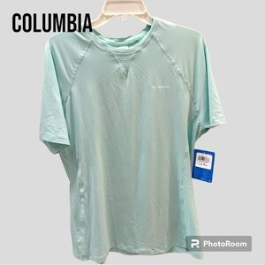 COLUMBIA Omni Wick Short Sleeve Shirt Mint Green NEW size Large